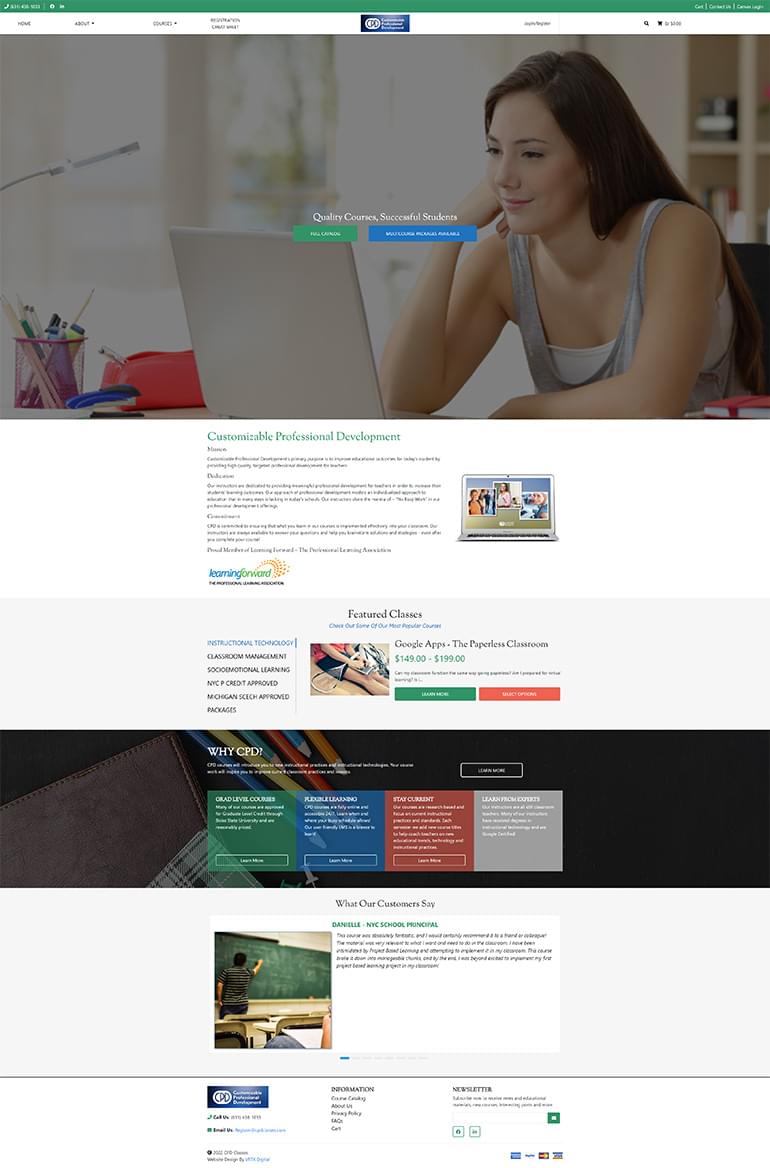 CPD Classes | VRTX Digital Website Portfolio