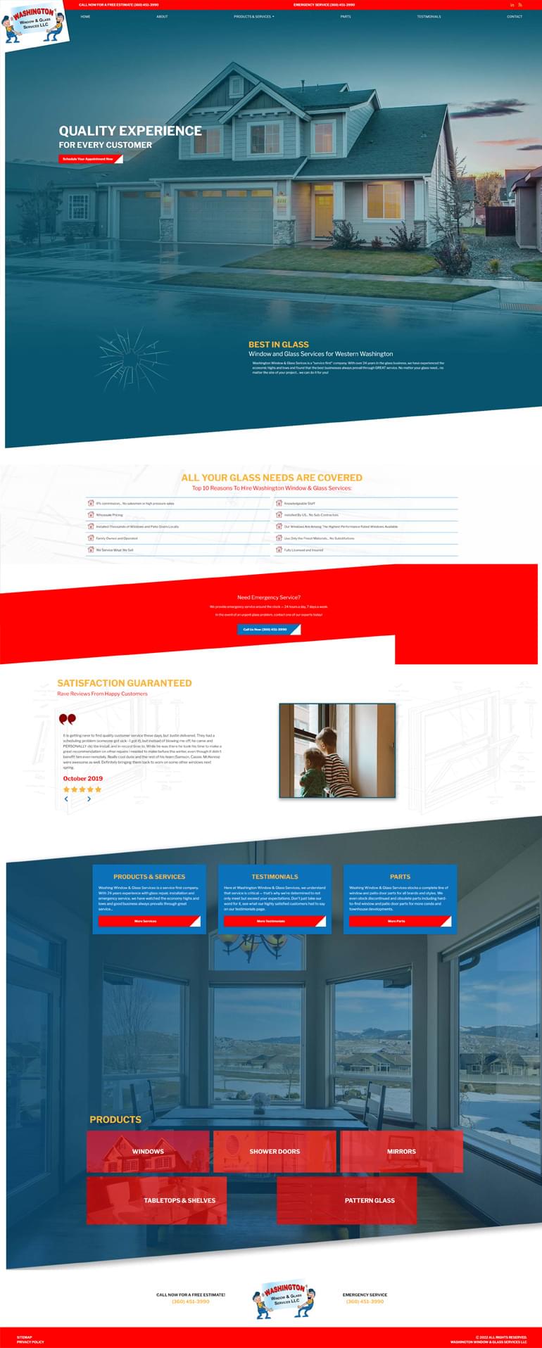 Washington Window & Glass | VRTX Digital Website Portfolio